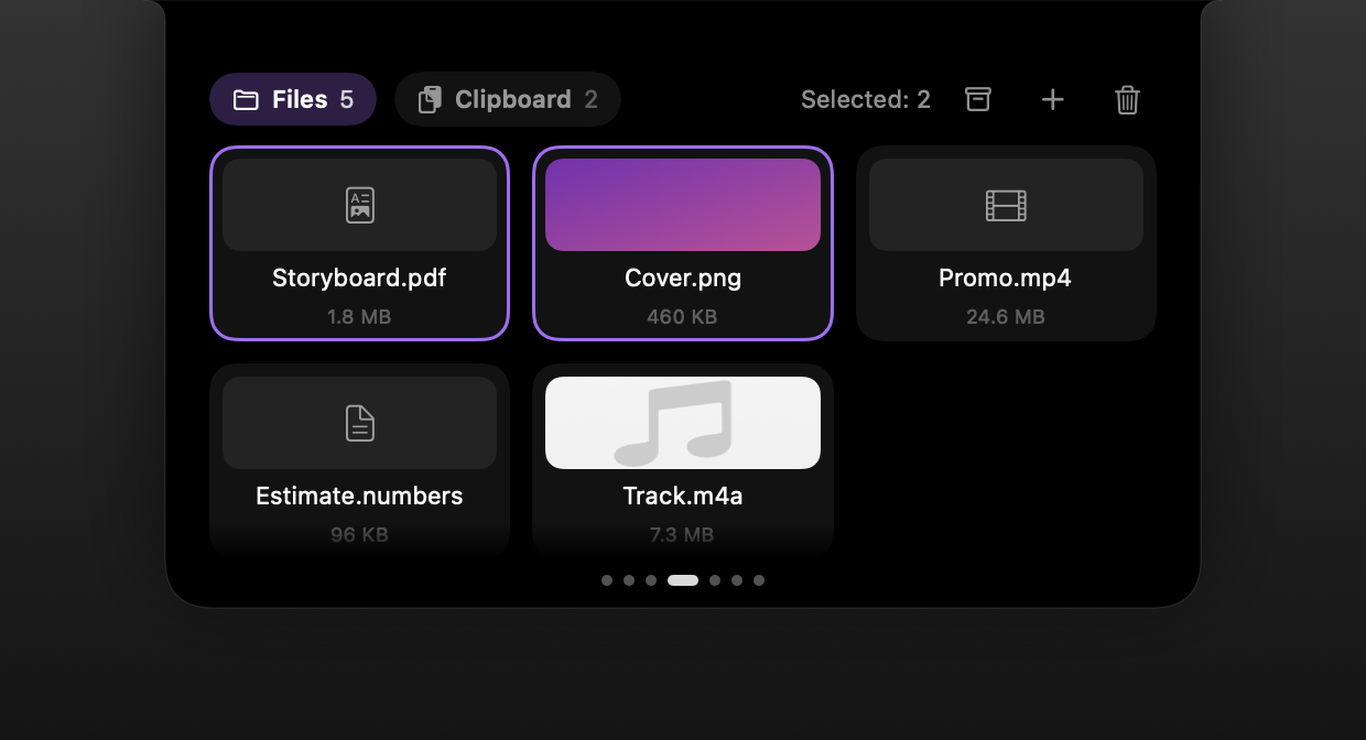 File shelf in the MacBook notch